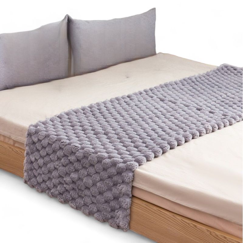 GENERICO - Pie De Cama Piecera Plush Peludita 2 Plazas O King 70x190cm - Gris