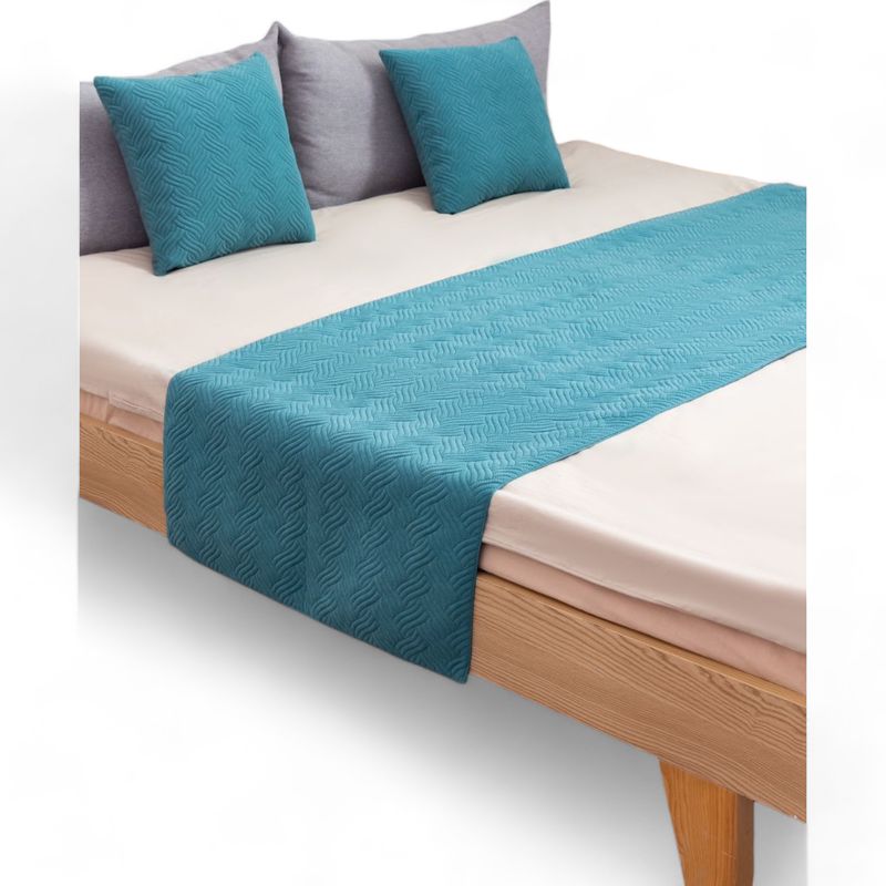 GENERICO - Piecera De Cama Terciopelo Plush King + 2 Fundas 70x210cm - Turquesa