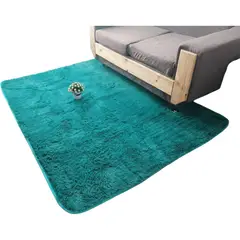 GENERICO - Alfombra Peluda Tipo Shaggy Para Living 200cmx240cm Turquesa
