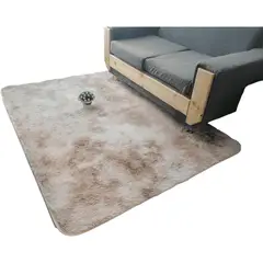 GENERICO - Alfombra Peluda Tipo Shaggy Para Living 180cm x 200cm Beige Jaspeado