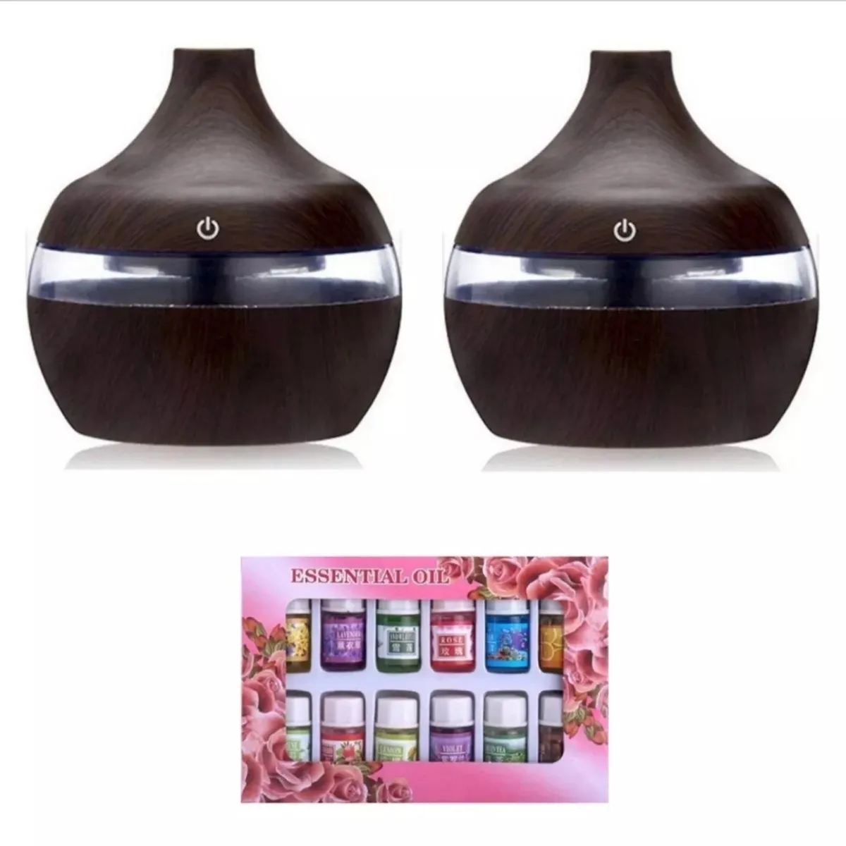 GENERICO - Pack 2 Humidificador Aromatizador Usb Difusor + 12 Esencias