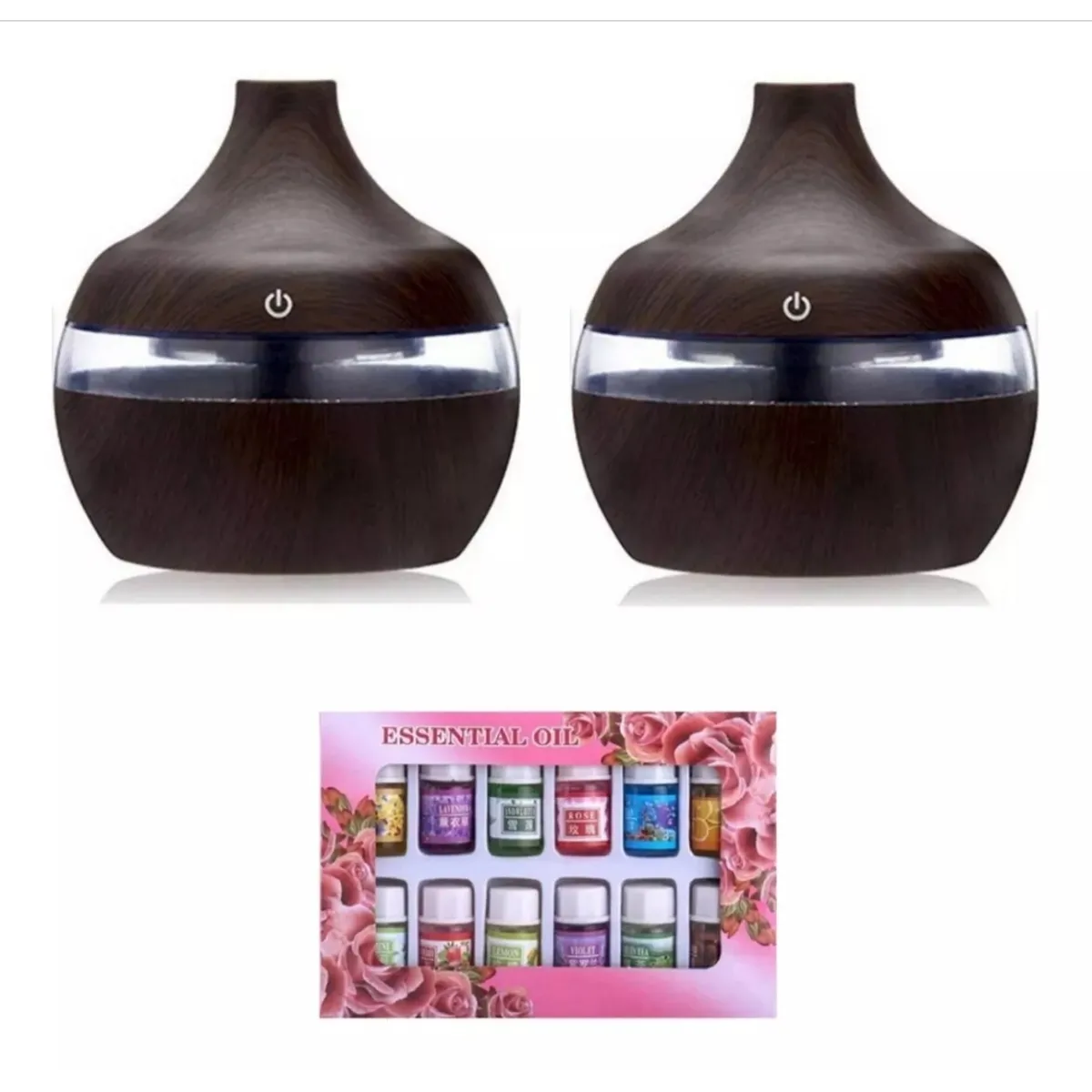 GENERICO - Pack 2 Humidificador Aromatizador Usb Difusor + 12 Esencias