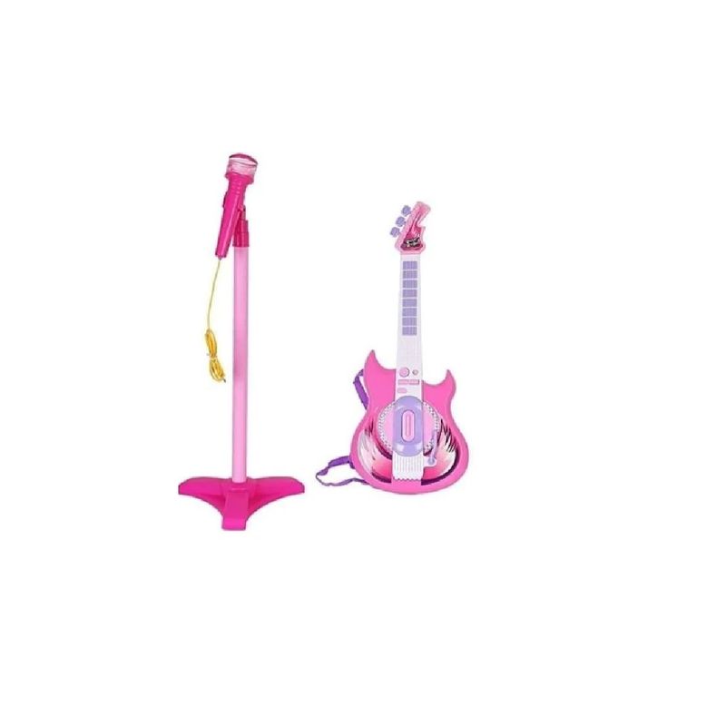 GENERICO - Guitarra Musical Micrófono Karaoke Juguetes Pink
