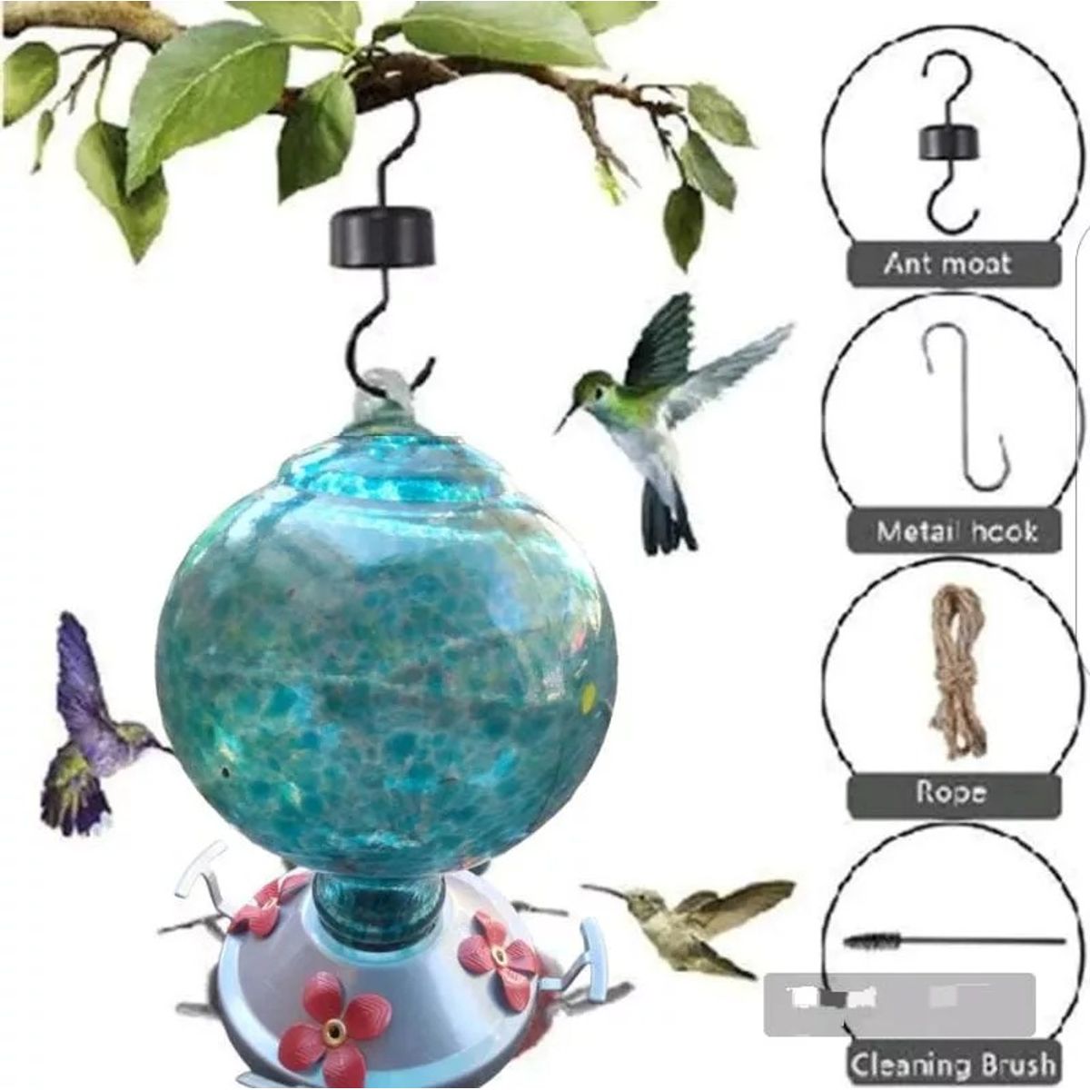 GENERICO - Bebedero y Comedero Para Colibríes Para Exterior