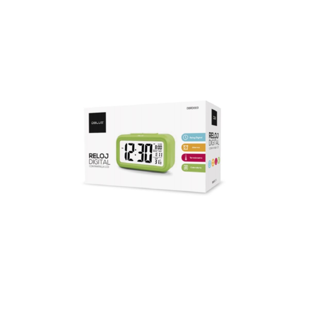 DBLUE - Reloj Despertador Digital Pantalla Lcd Color Blanco - SC