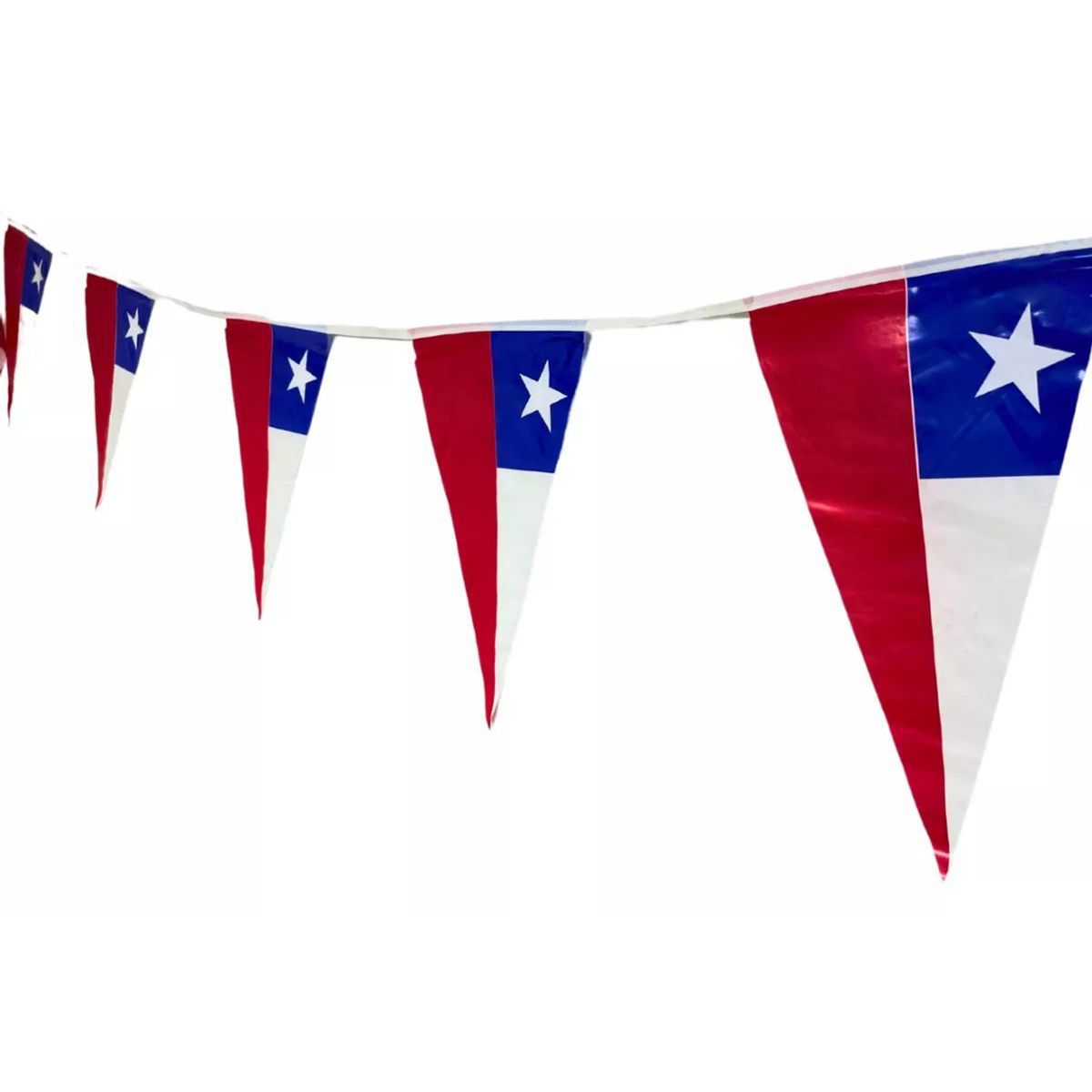 UTILISIMO - Banderines Triangular Guirnaldas 5Mts Bandera de Chile Fechas Patrias