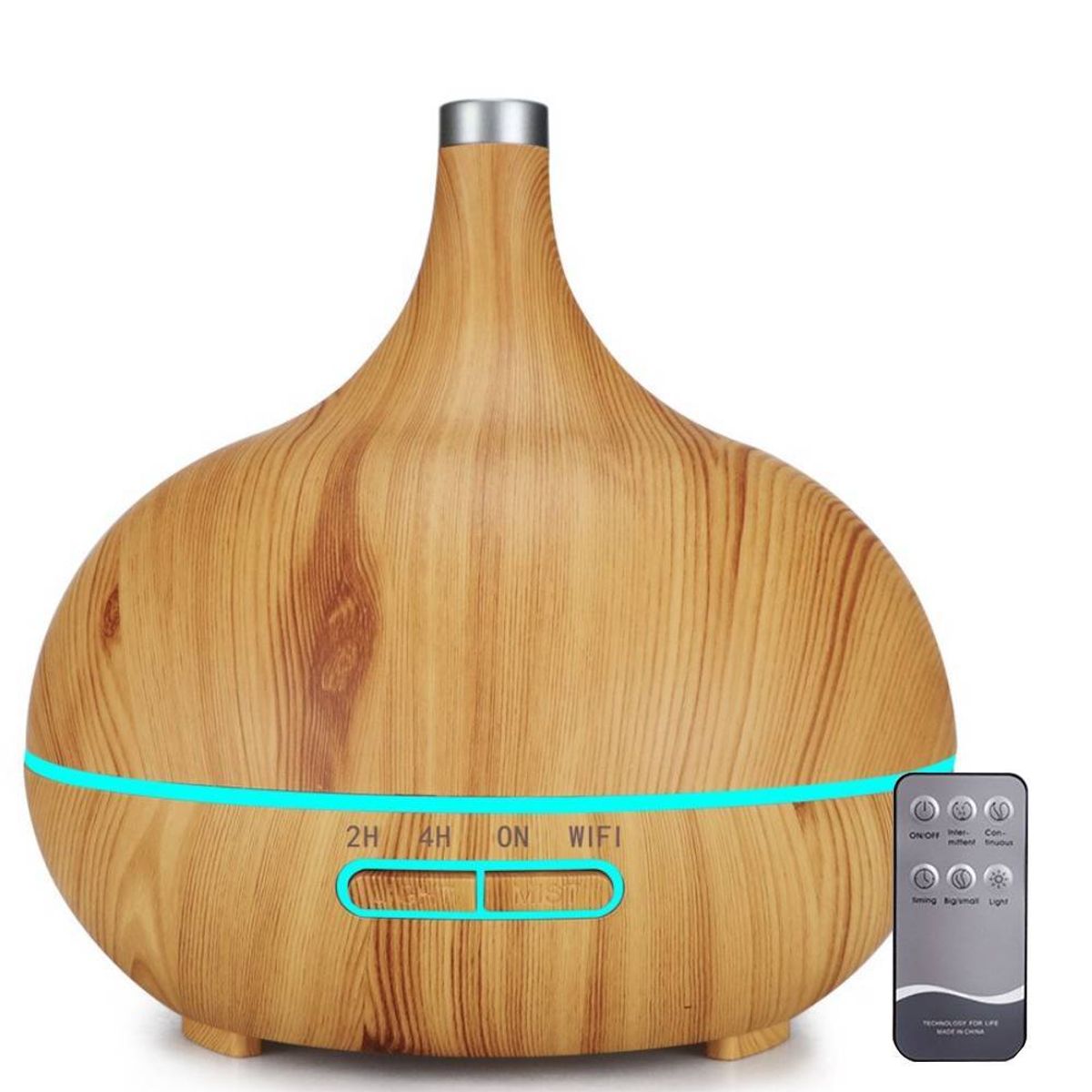 GENERICO - Humidificador Difusor 400ml Control Remoto Color Madera