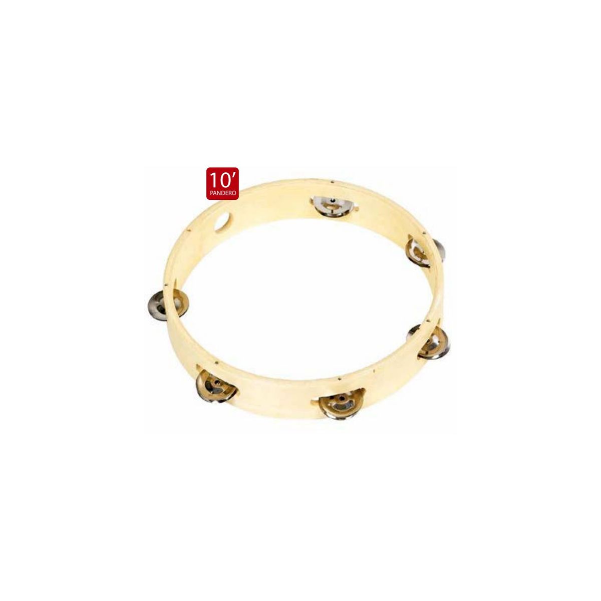 GENERICO - Pandero De 10 Pulgadas Con 6 Sonajas - SC