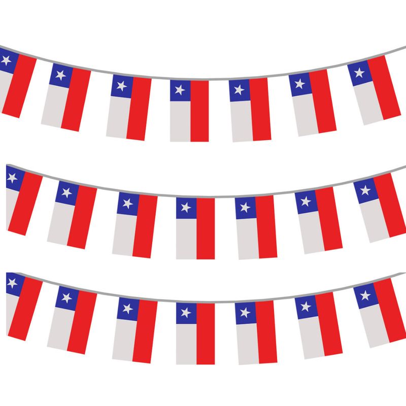 UTILISIMO - Pack 3 Guirnaldas Decorativas Banderines Bandera Chile fechas Patrias