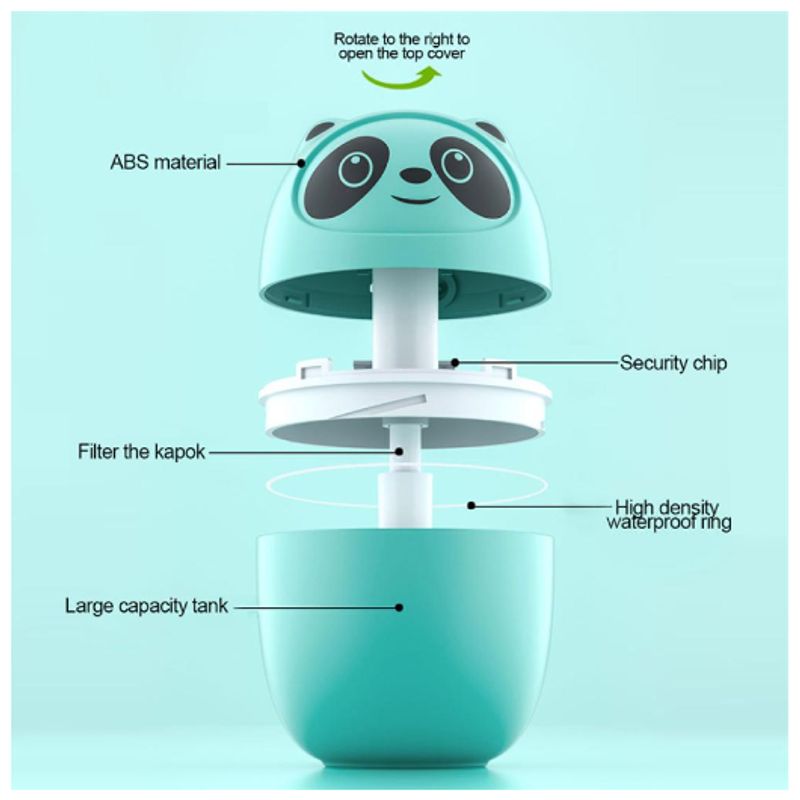 GENERICO - Humidificador Aromático De Panda Con 6 Esencias Verde…