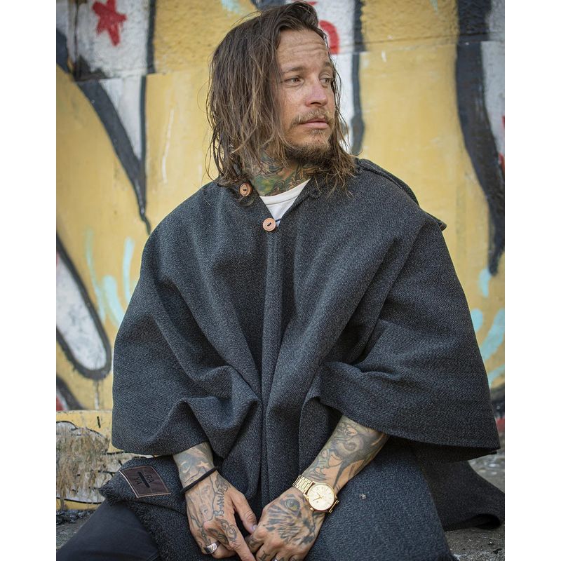 RAYA - Poncho Clásico Marengo con Gorro Unisex