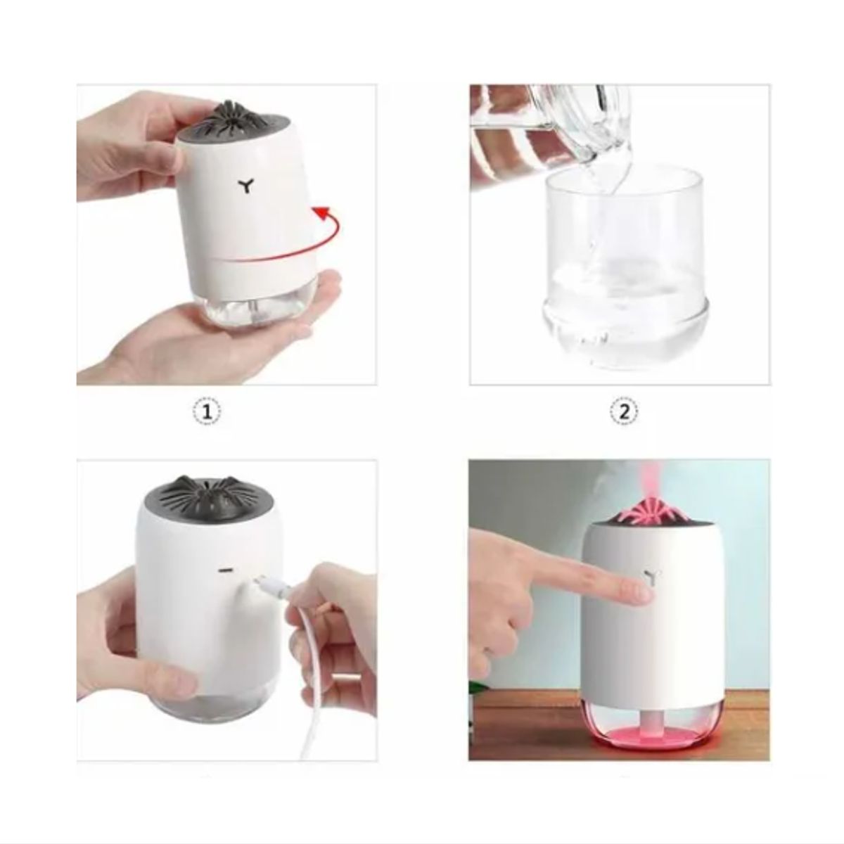 OEM - Humidificador Con Luz De Llama Mágica Difusor Ultrasónico De Aroma