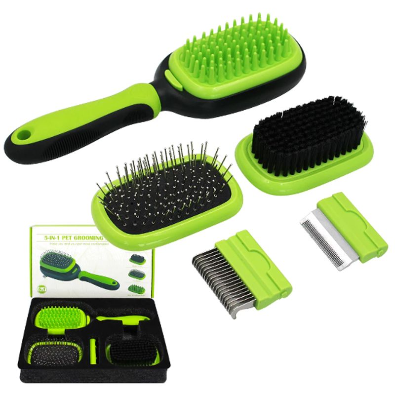 GENERICO - Kit De Aseo Para Mascotas Cepillo 5 en 1 Para Perros Y Gatos