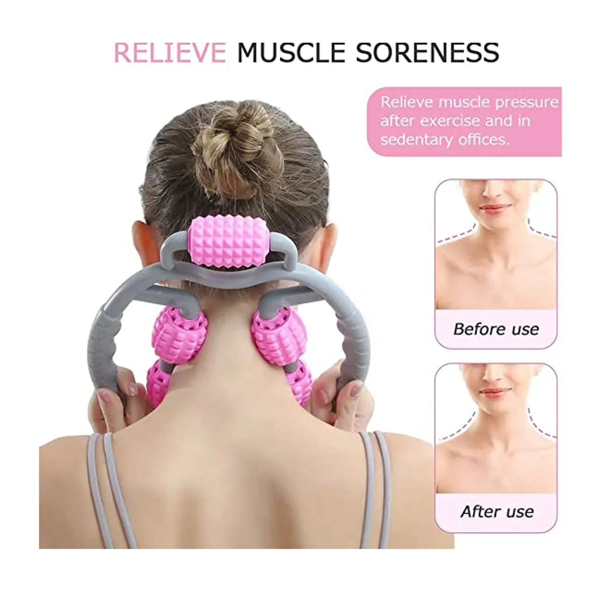 GENERICO - Masajeador De Rodillo Muscular Alivia Dolor De La Pierna Cuello Brazos