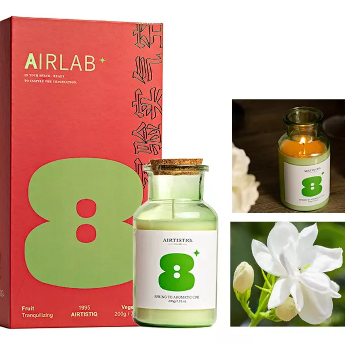 EVERSO - Velas Aromáticas Decorativas De Cera Soja 200g Jazmín