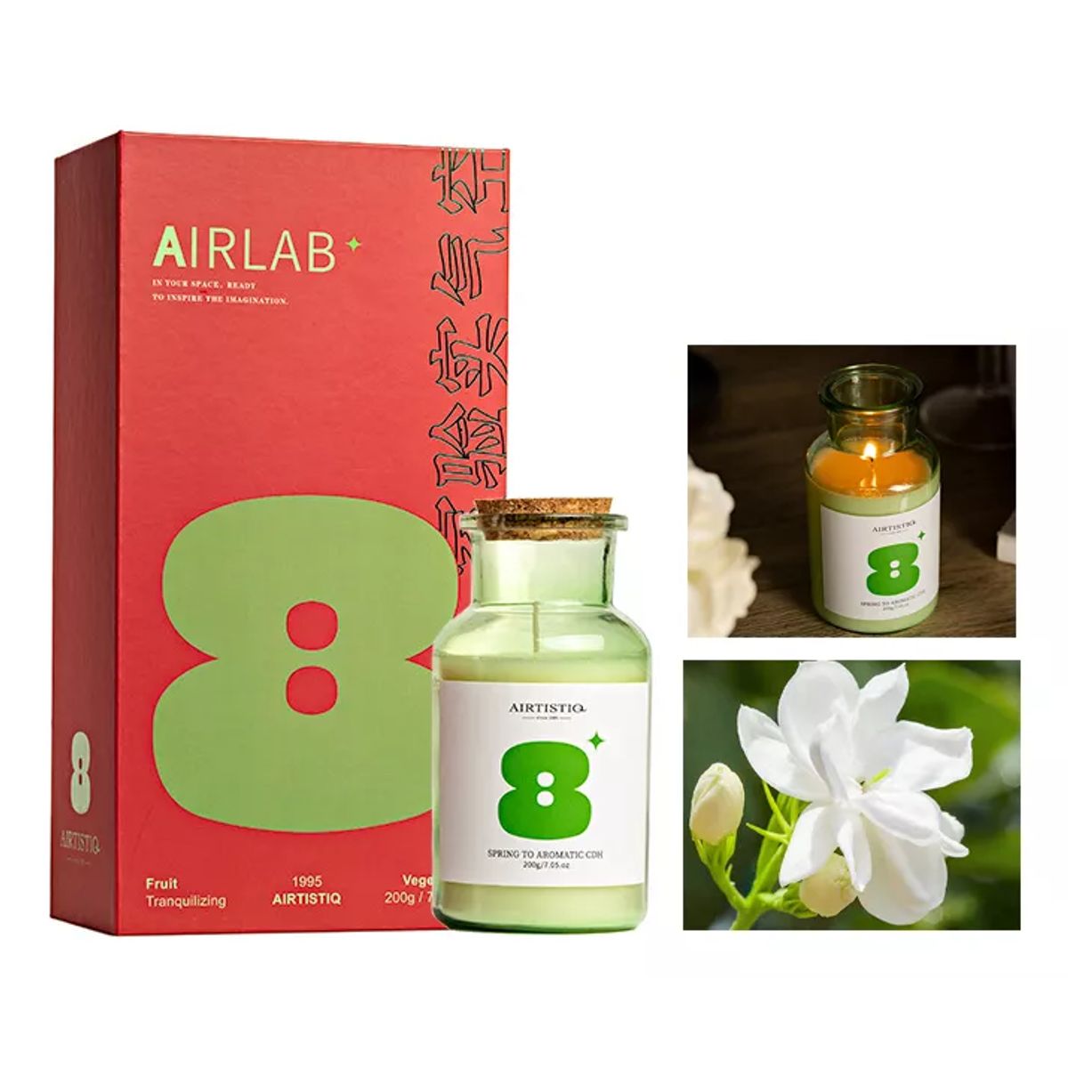 EVERSO - Velas Aromáticas Decorativas De Cera Soja 200g Jazmín