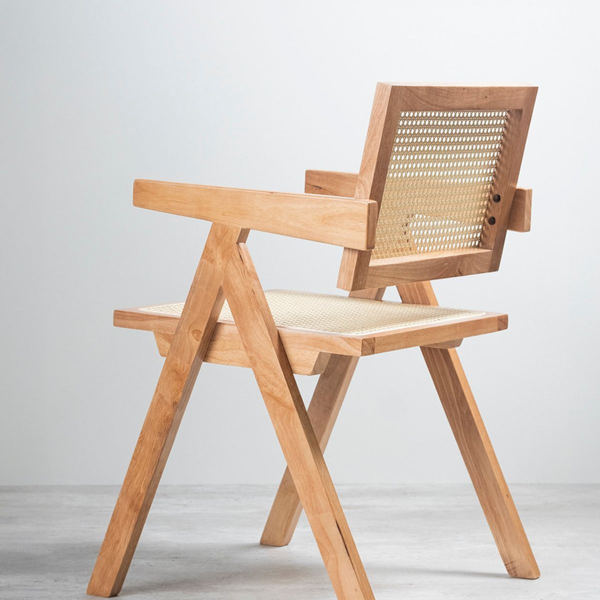 VENHOOUSE - Pack 2 Sillas Comedor Chandigarh Ratán Madera