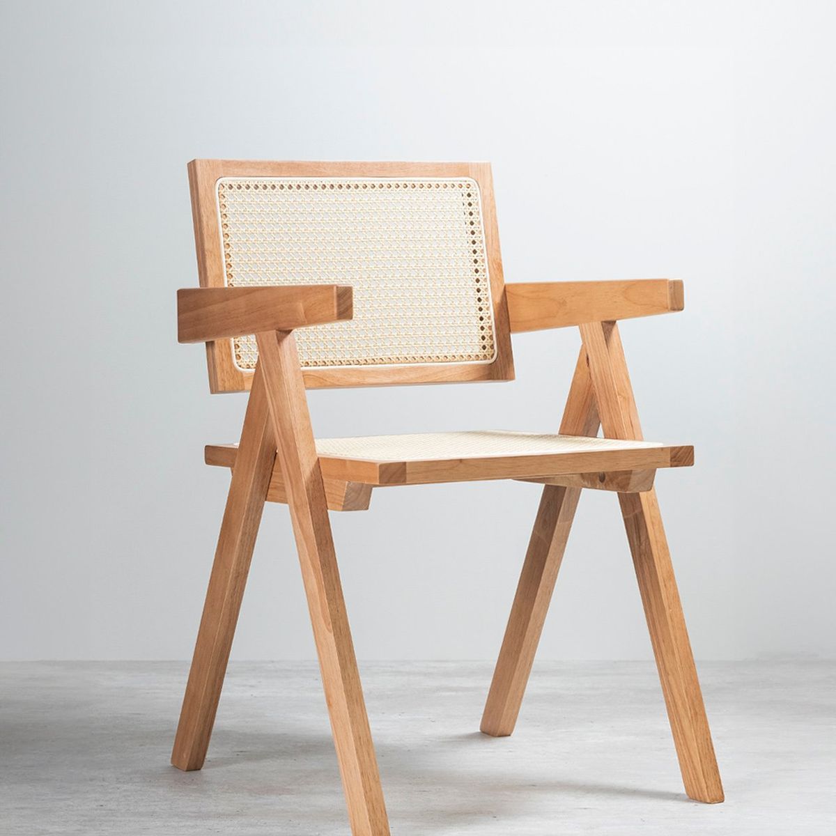 VENHOOUSE - Pack 2 Sillas Comedor Chandigarh Ratán Madera