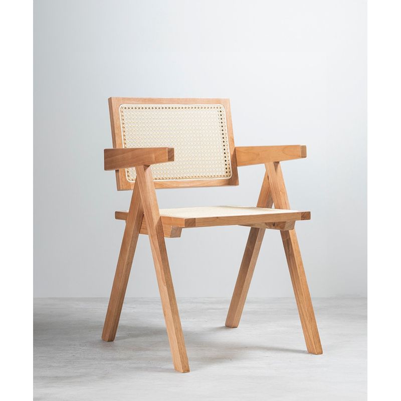 GENERICO - Pack 2 Sillas Comedor Chandigarh Ratán Madera