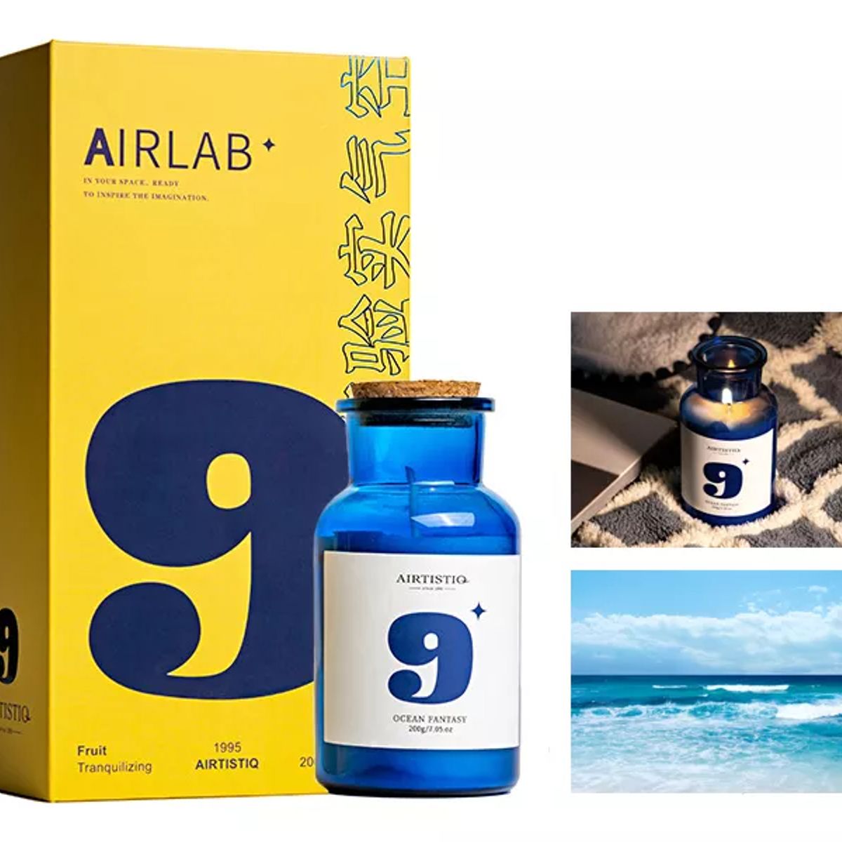 EVERSO - Velas Aromáticas Decorativas De Cera Soja 200g Océanos