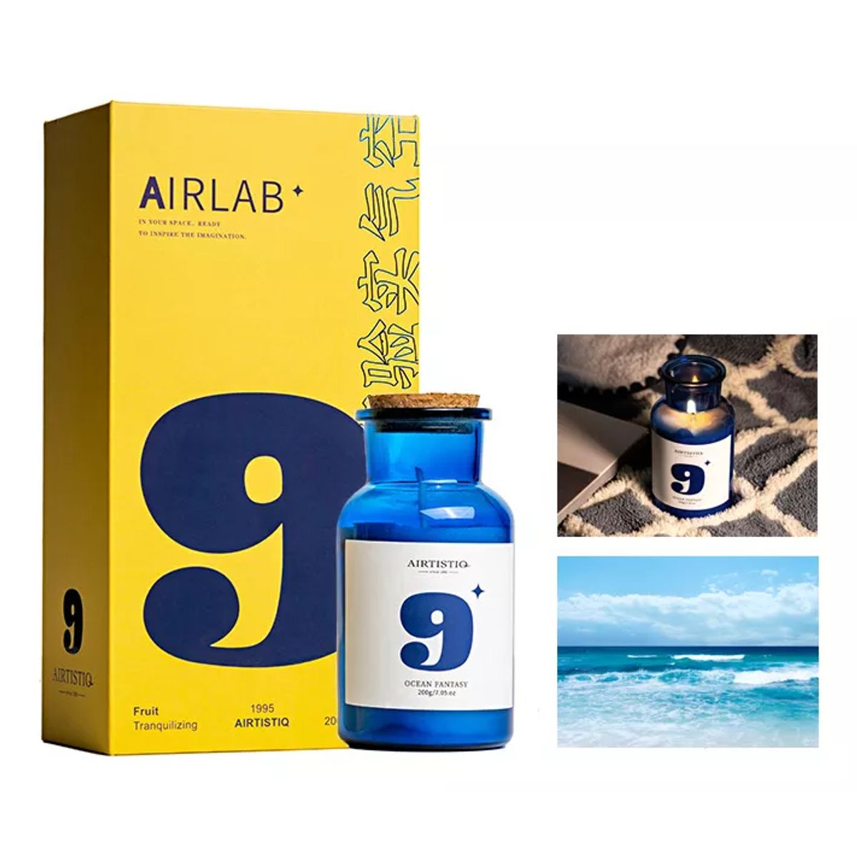 EVERSO - Velas Aromáticas Decorativas De Cera Soja 200g Océanos