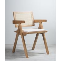 Silla Comedor Chandigarh Con Cojín De Lino Madera