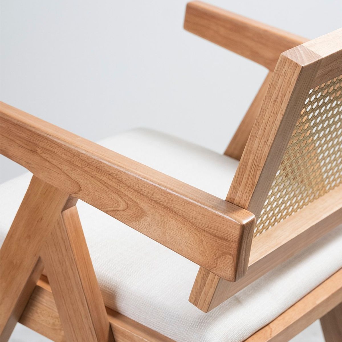 VENHOOUSE - Pack 2 Sillas Comedor Chandigarh Con Cojín De Lino Madera