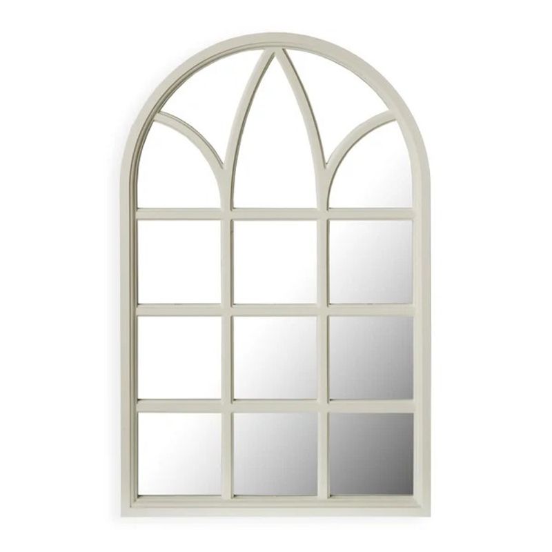GENERICO - ESPEJO DECORATIVO BLANCO DISEÑO VENTANA CATEDRAL DE  51x79cm