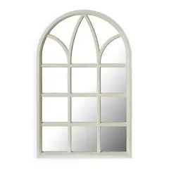 GENERICO - ESPEJO DECORATIVO BLANCO DISEÑO VENTANA CATEDRAL DE 51x79cm