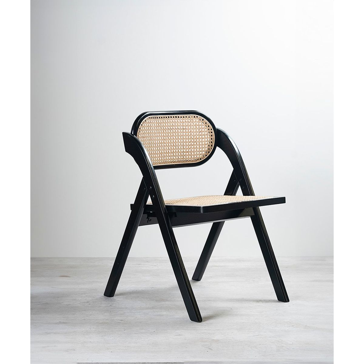 GENERICO - Silla Sia Plegable De Madera Y Ratán Para Comedor Venhoouse Negra