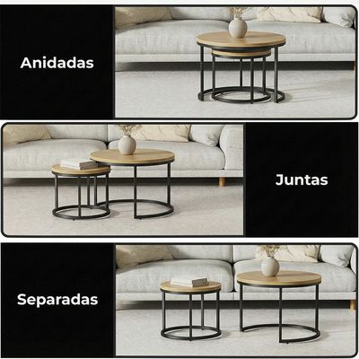 Imagen 2 del producto Mesa De Centro Anidadas Madera Clara