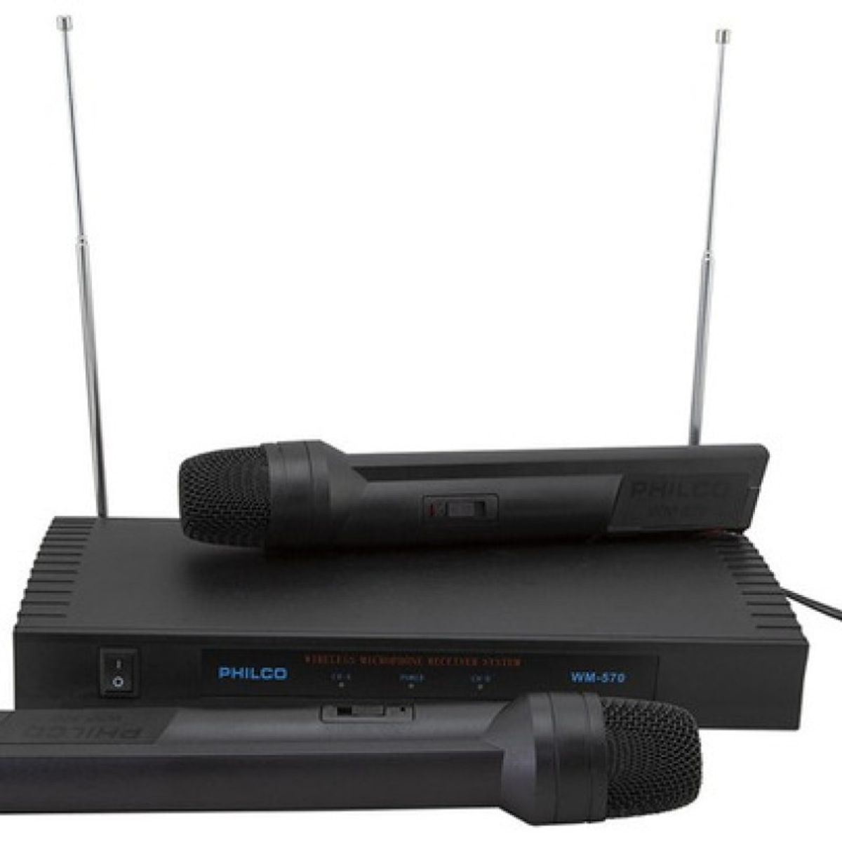 PHILCO - Kit 2 Microfonos Inalambricos Vhs 30 Mts Wm570 Negro Philco