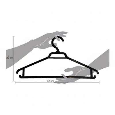 Imagen 2 del producto Colgadores De Ropa Plástico Negro - Pack 50 Unidades.
