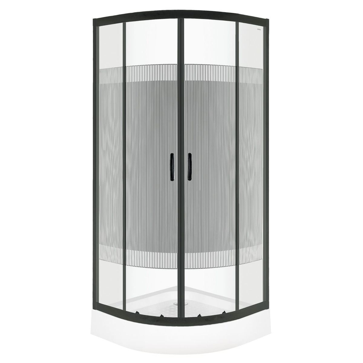 GENERICO - Showerdoor Diseño Rayas Negras 70x70x195 + Receptaculo