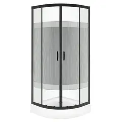 GENERICO - Showerdoor Diseño Rayas Negras 70x70x195 + Receptaculo