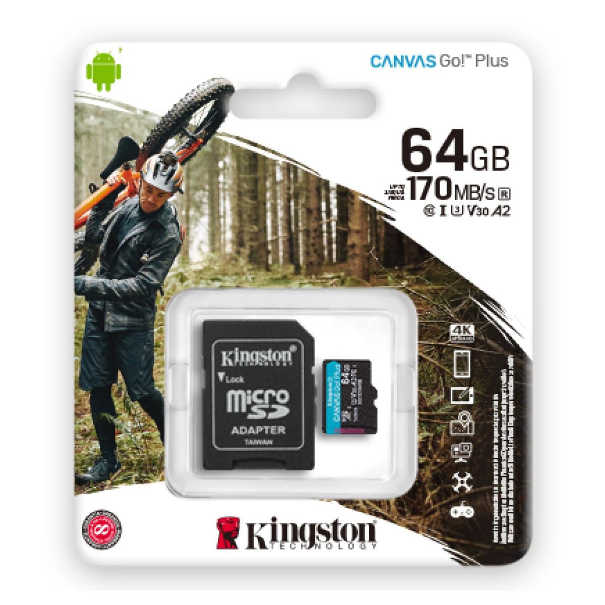 KINGSTON - Tarjeta Micro Sd 64Gb Go Plus 170R V30 Kingston