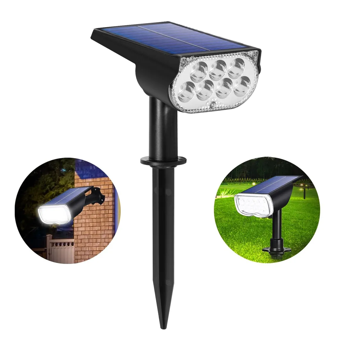 LAMPARASHOME - Foco Estaca Led Solar Jardin Impermeable Luz Calida IP65