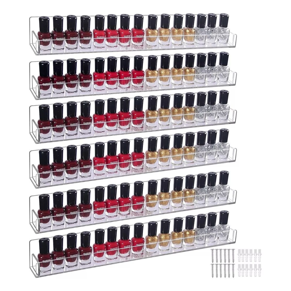 Acrílico Estantes Flotantes Para Porta Esmaltes De Uñas 6 Pz, marca TNAKIEX - Foto Principal