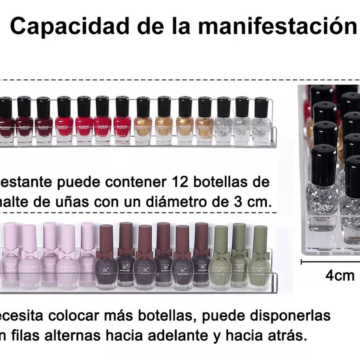 Acrílico Estantes Flotantes Para Porta Esmaltes De Uñas 6 Pz, marca TNAKIEX - Foto 2