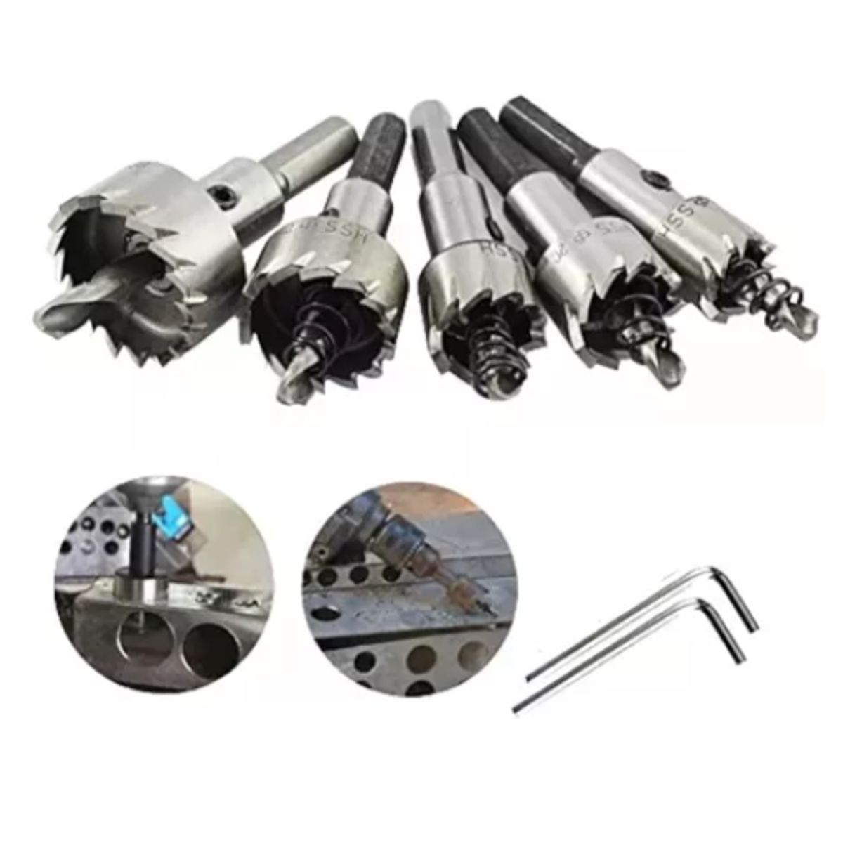 GENERICO - Juego De 5 Brocas Corona Perforadora Metal