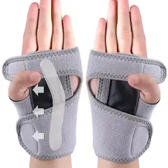 PAGANOOM - 2PCS Muñequera Deportiva Transpirable Ajustable-Gris