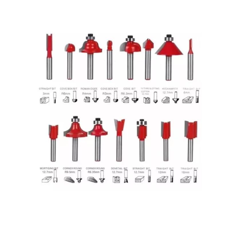 GENERICO - Brocas Fresas Madera Router 15 Pcs 6.35mm 14