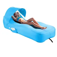 EVERSO - Sofa Sillón Inflable Tumbona Banano Camping Playa Portatil Celeste