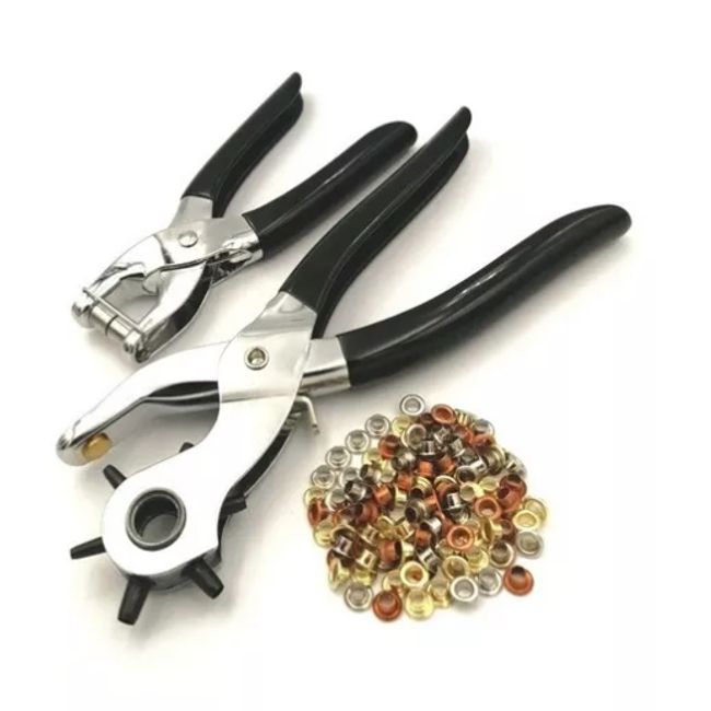 GENERICO - Saca Bocado Perforador Ojal Remachadora 100 Remaches