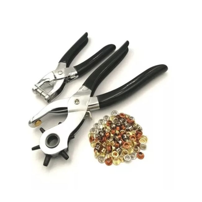 GENERICO - Saca Bocado Perforador Ojal Remachadora 100 Remaches