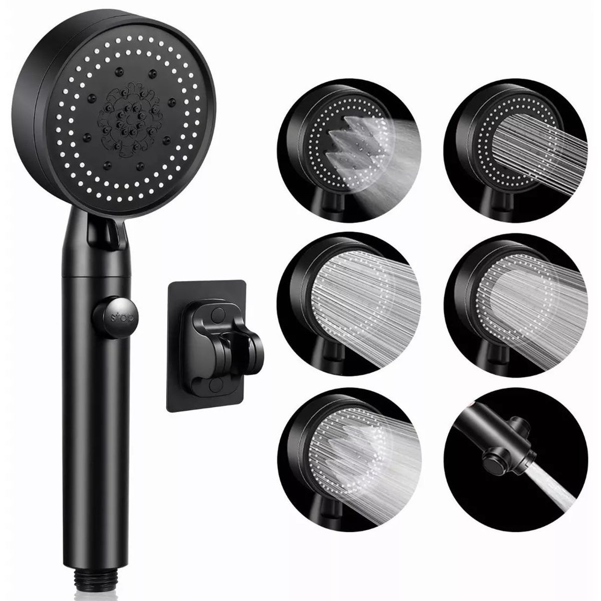 KUANGYE - Llave Ducha Monomando Acero Cromado Alta Calidad + Base