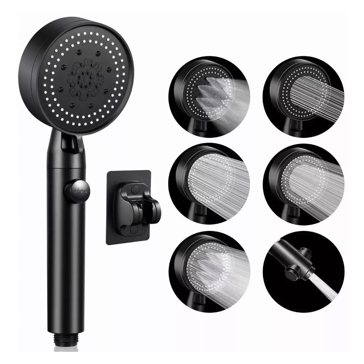 KUANGYE - Llave Ducha Monomando Acero Cromado Alta Calidad + Base