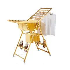 ANGELES DEL HOGAR - Tendedero Plegable Para Ropa Metálico Colgadero 150 Cm Dorado