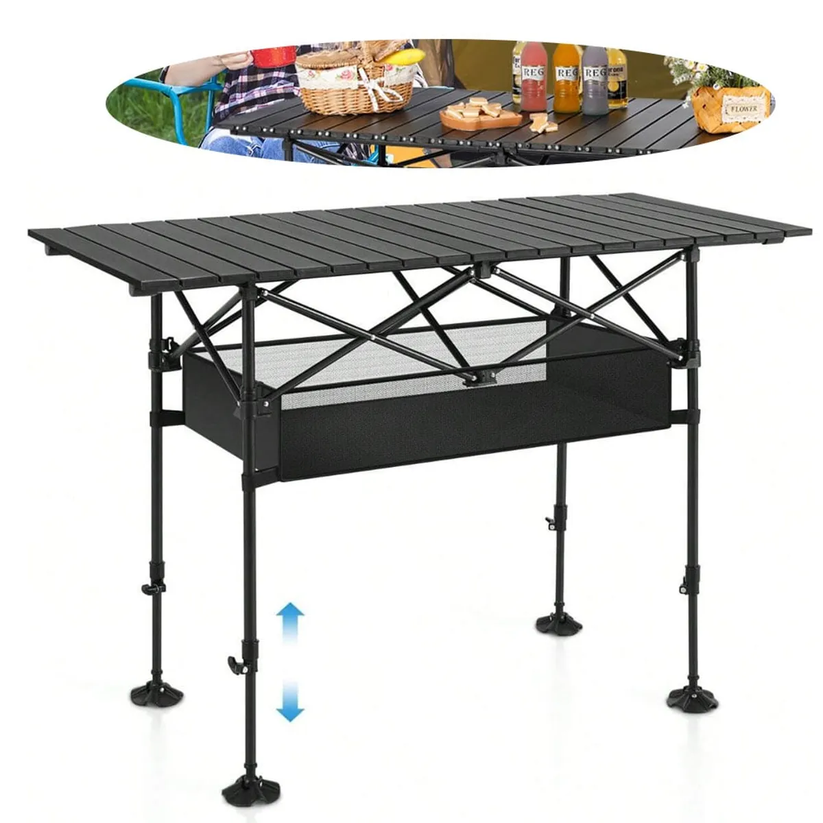 EVERSO - Mesa Plegable Portátil De Aluminio Exterior Camping Jardin N