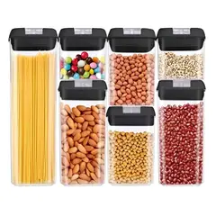 GENERICO - 7 Contenedores Alimentos Acrilicos Elegantes Cocina Despensa